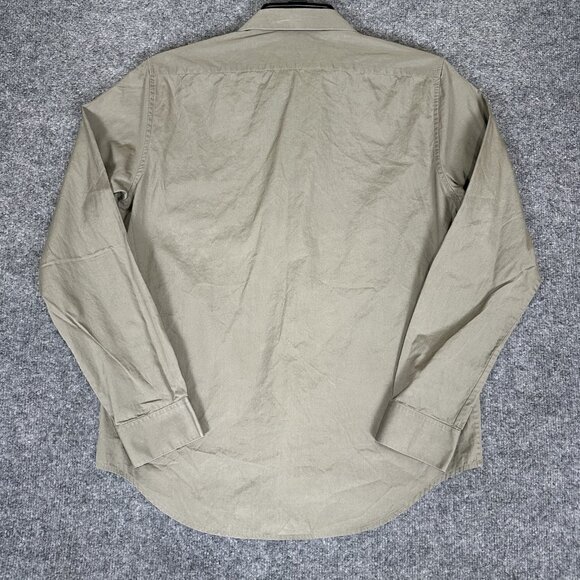 Theory‎ Shirt Mens Large Brown Solid Button Up Long Sleeve Casual Office Adult - Picture 5 of 7